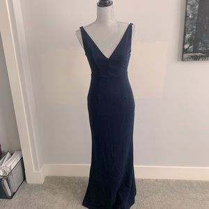 Lulus Floor Length Navy Gown